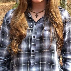 handmade chain and beaded cross necklace